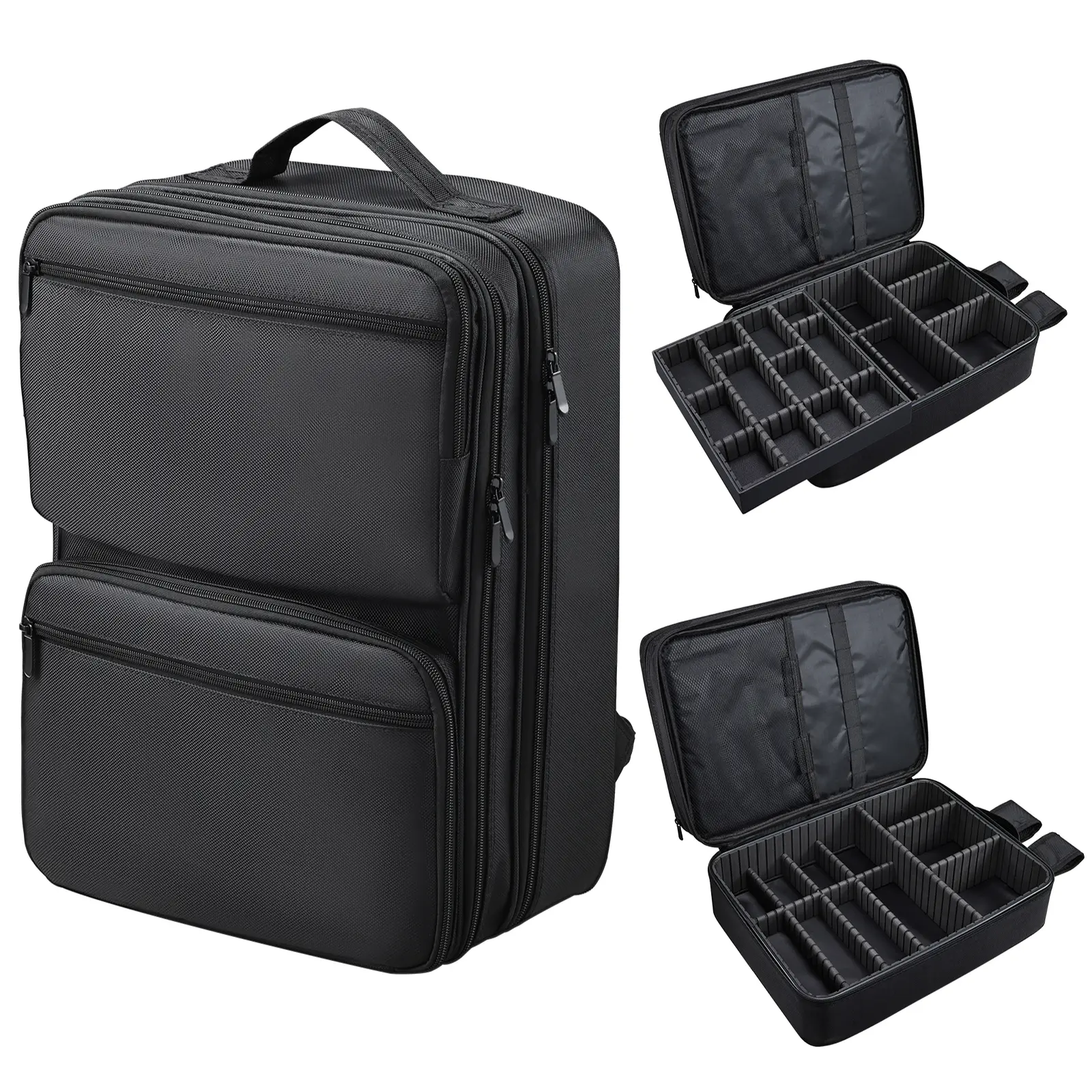 Large Barber Bag Portable Backpack for Clippers and Supplies Professional Hairdresser Bag with Detachable Tray Adjustable Dividers
