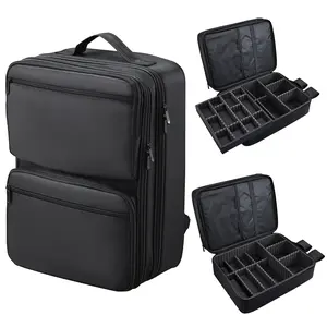 Large Barber Bag Portable Backpack for Clippers and Supplies Professional Hairdresser Bag with Detachable Tray Adjustable Dividers