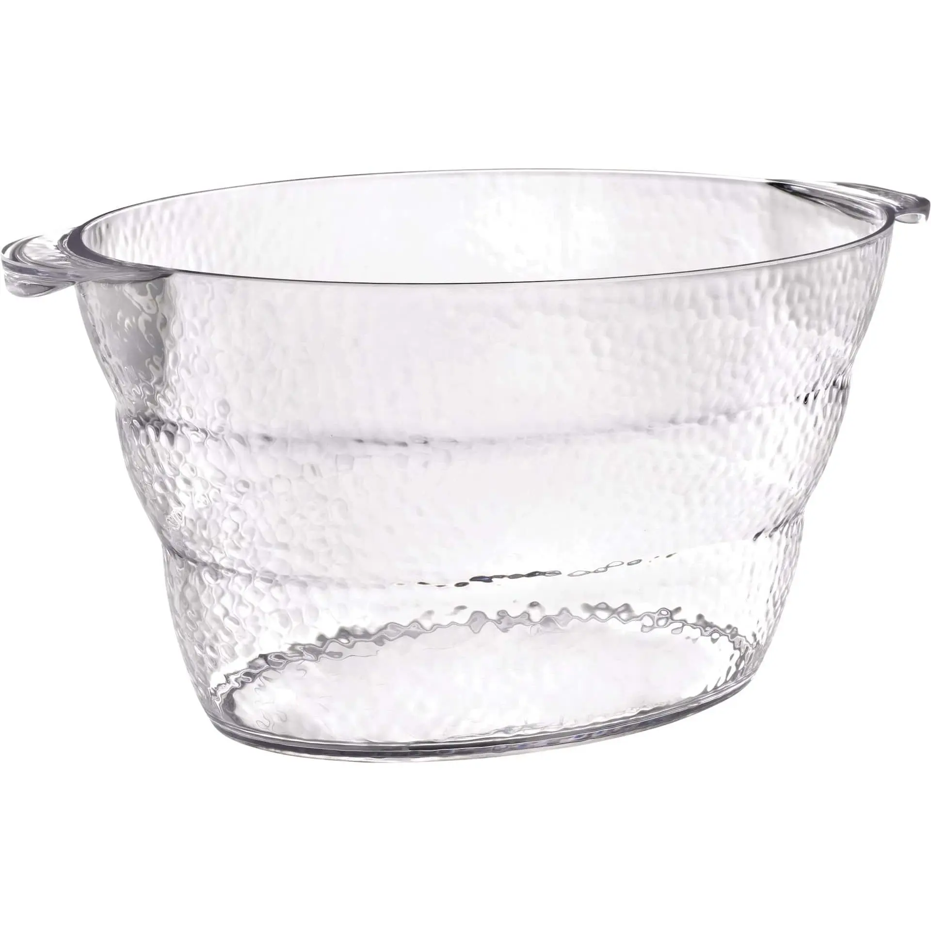 Clear Hammered Plastic Beverage Tub with Handles - 3.5 Gallons