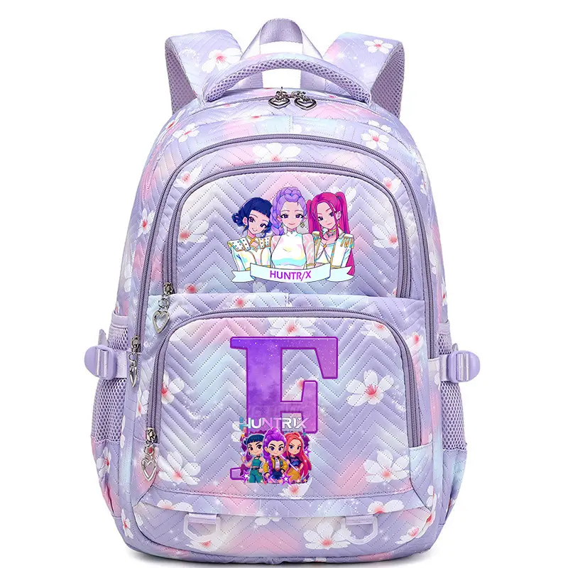 K-Pop Girl-Themed Colorful Backpack for Girls Elementary Students - Large Capacity, Lightweight, Multi-Pocket, Cute Cartoon Print, Padded Shoulder Straps, Fashionable, Versatile Casual School Bookbag for Back to School, Daily Travel