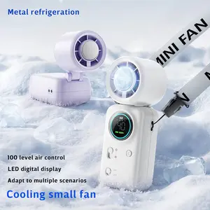 Ice-Foam USB Fan 2026 New Mini Handheld Shoulder Desk Portable Foldable High-Speed Quiet Student Women's