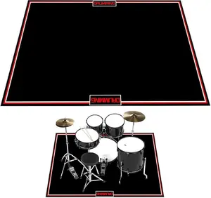 4x6ft Drum Rug Mat with Non-Slip Grip Bottom,Drum Carpet Noise Reduction, Floor Protection for Electric Drum and Jazz Drum Set Splash Stands, Gift for Drummers, Music Practice Kit, Black.