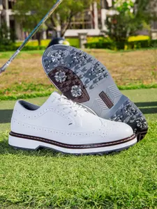 Men's Golf Shoes, Professional Outdoor Sports Shoes, Waterproof Leather Upper, Anti-Slip Sole, Stable and Comfortable, Strong Grip