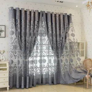 European Vintage Embroidered Sheer Window Curtain, Double Layer Decorative Drapes for Bedroom Living Room Balcony, 1pc Cloth Curtains
