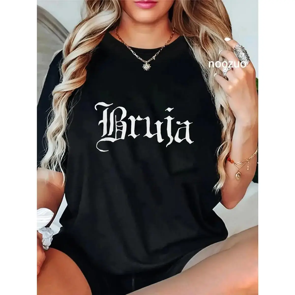 Men's   Oversized Short-Sleeve Casual Breathable Fabric Unisex Bruja Halloween Mexicana Latina Chicana Gift T-Shirt for Witch Women