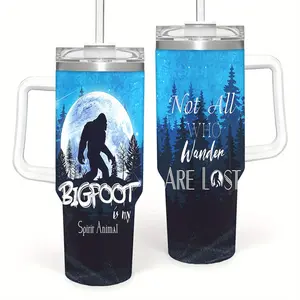 40 oz Mysterious Bigfoot Forest Accompanying Cup, Double Vacuum Insulated Travel Cup, Leak-Proof Lid, Father's Day/Mother's Day/Christmas/Thanksgiving/Valentine's Day/Birthday Gift Preferred, Coffee Cup Stainless Steel cecily bauchmann water bottles