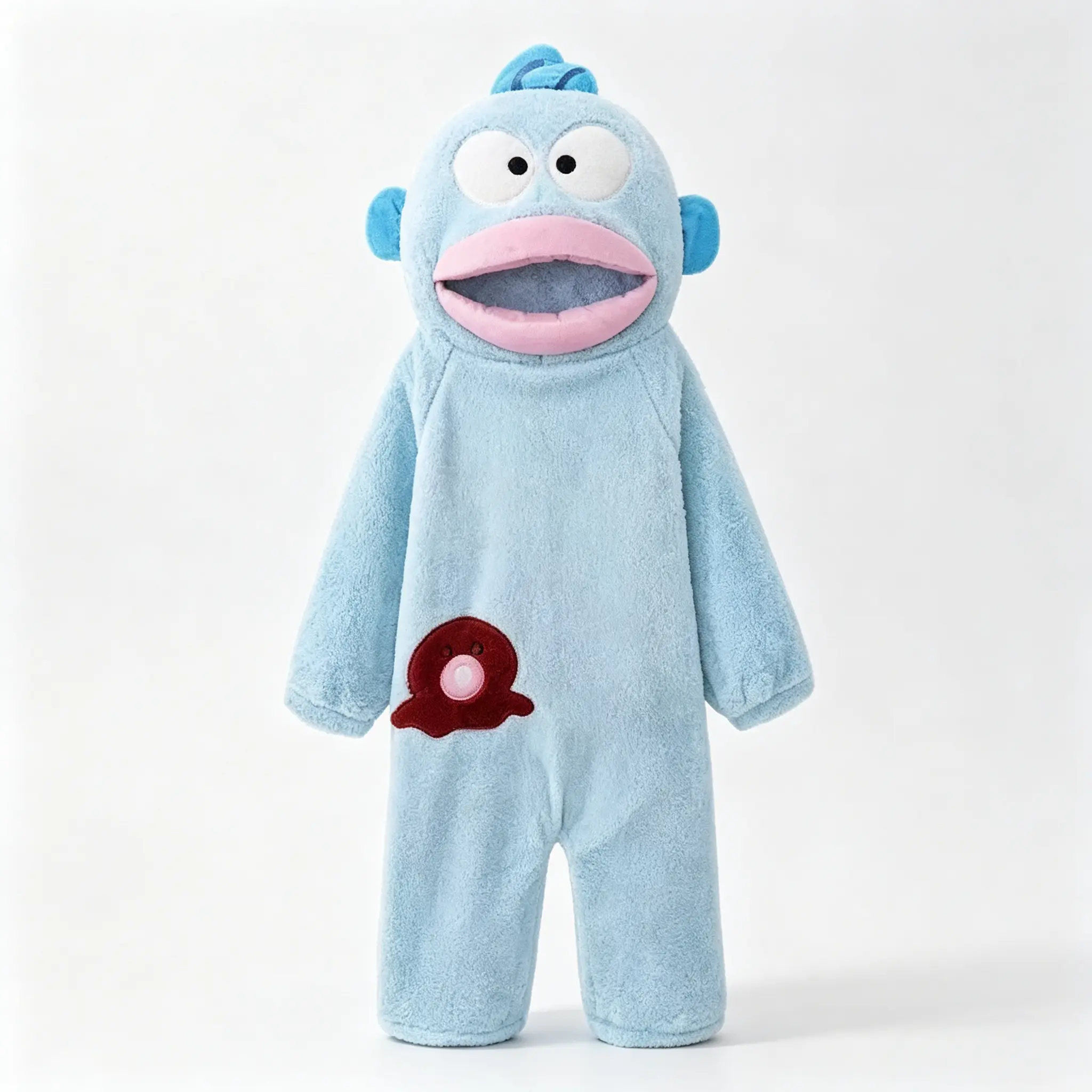 Sanrio Hangyodon One‑Piece Pajamas Cute Cartoon Plush Onesie Sleepwear Loose Loungewear for Home Wear Cosplay Daily Rest Gift for Girls Teens Women