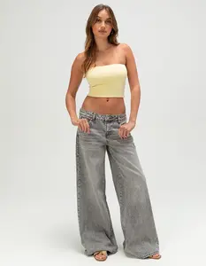 RSQ Womens Low Rise Embroidered Butterfly Baggy Jeans