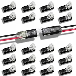 2 Pin LED Light Strip Connectors, Double-Wire Plug-in with Locking Buckle, Low Voltage Fast Connect for Strip Lights, DIY-Friendly & Easy Install, Secure Power Distribution for Automotive & Home Wiring, LED Wiring Accessories