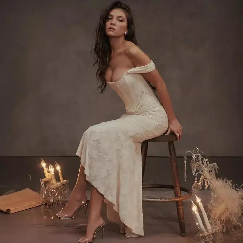 Square Collar Elastic Net Jacquard Pleated Sleeveless Fishtail Suspender Dress Urban Corset Dress Casual Fabric Square Collar Elastic Net Jacquard Pleated Sleeveless Fishtail Suspender Dress Urban Corset Dress Casual Fabric