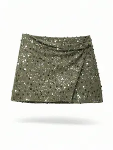 Women's New Fashion Sexy Sequin Low Waist Skirt, European and American Style, Versatile Half-Length Skirt, Trendy and Stylish