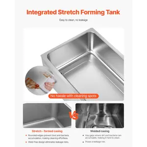 VEVOR 24QT Commercial Food Warmer, 4-Pan Electric Steam Table, 1200W Professional Countertop Stainless Steel Buffet Bain Marie with 86-185F Temp Control for Catering, Buffet, Parties, Restaurants