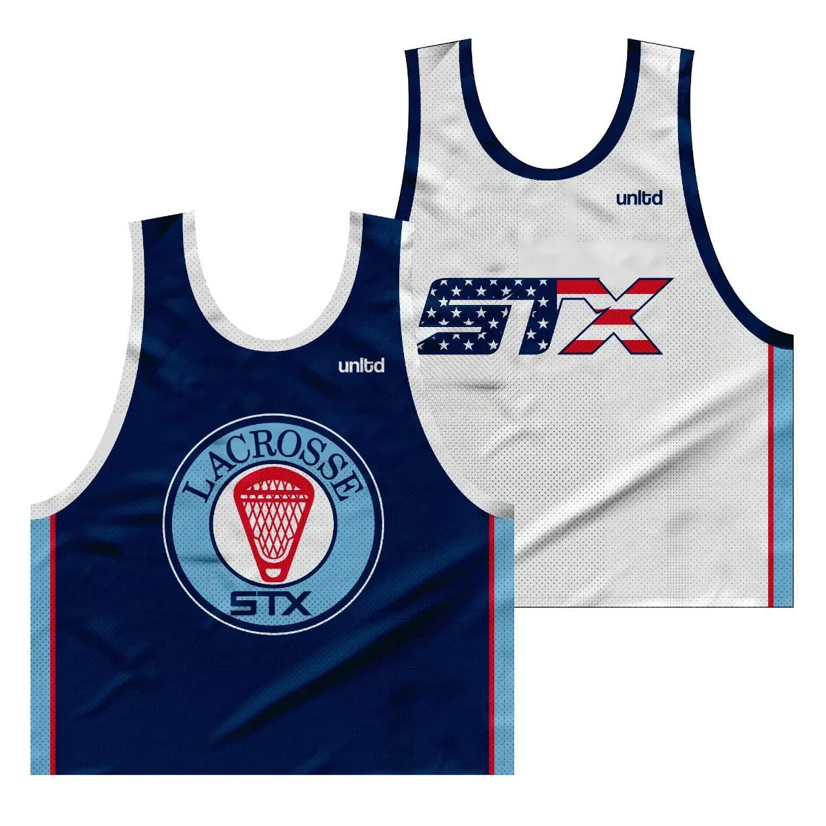 Reversible Lacrosse Pinnie in Breathable Mesh, Lightweight Unisex Fit Practice Jersey for Training, Black and White