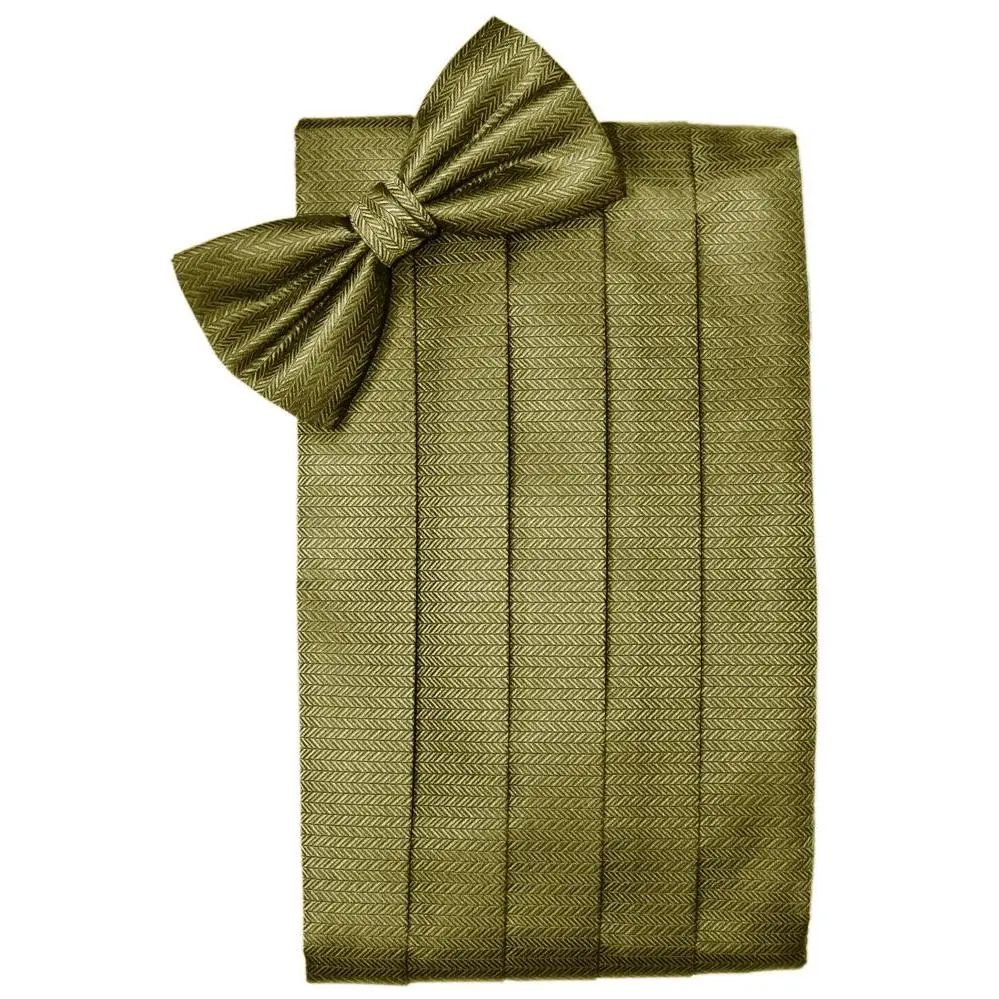 Gold Herringbone Cummerbund