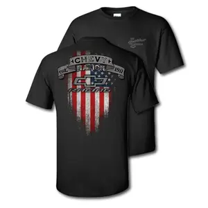 Chevy Racing USA Flag Double Sided Shirt for Enthusiasts Motorsport, Full Size Unisex For Men, Women