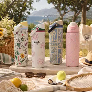 Owala FreeSip Summer Collection Water Bottle – Garden Party 30oz, Zalea 13, Pink Ribbon & Sporty Leakproof Insulated Bottle