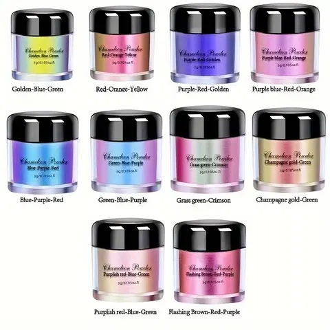 3g*10pcs Chameleon Powder Dye Set, Holographic Glitter and Color Changing Effect, DIY Candle Making Supplies Resin Handmade Projects, Crafts, DIY Kit