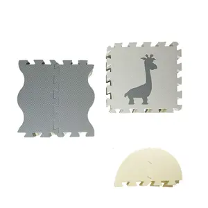 Interlocking Floor Tiles, Extra Thick (0.70"). Additional Non-Toxic Soft Foam Baby Play Mat Floor Pieces | 4 Square Tile pcs, 6 Wave End pcs, 2 Corner Connector pcs | Crawling, Neutral Tummy Time Mat