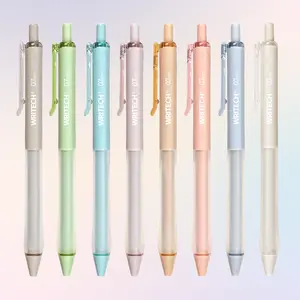 WRITECH Gel Ink Retractable Pens 0.7mm Fine Point, Black Ink, Refillable Clickable Pen Set for Writing Journaling,  Smudge-Proof, 8-Count Multicolor Stationery   Multifunctional Stationery