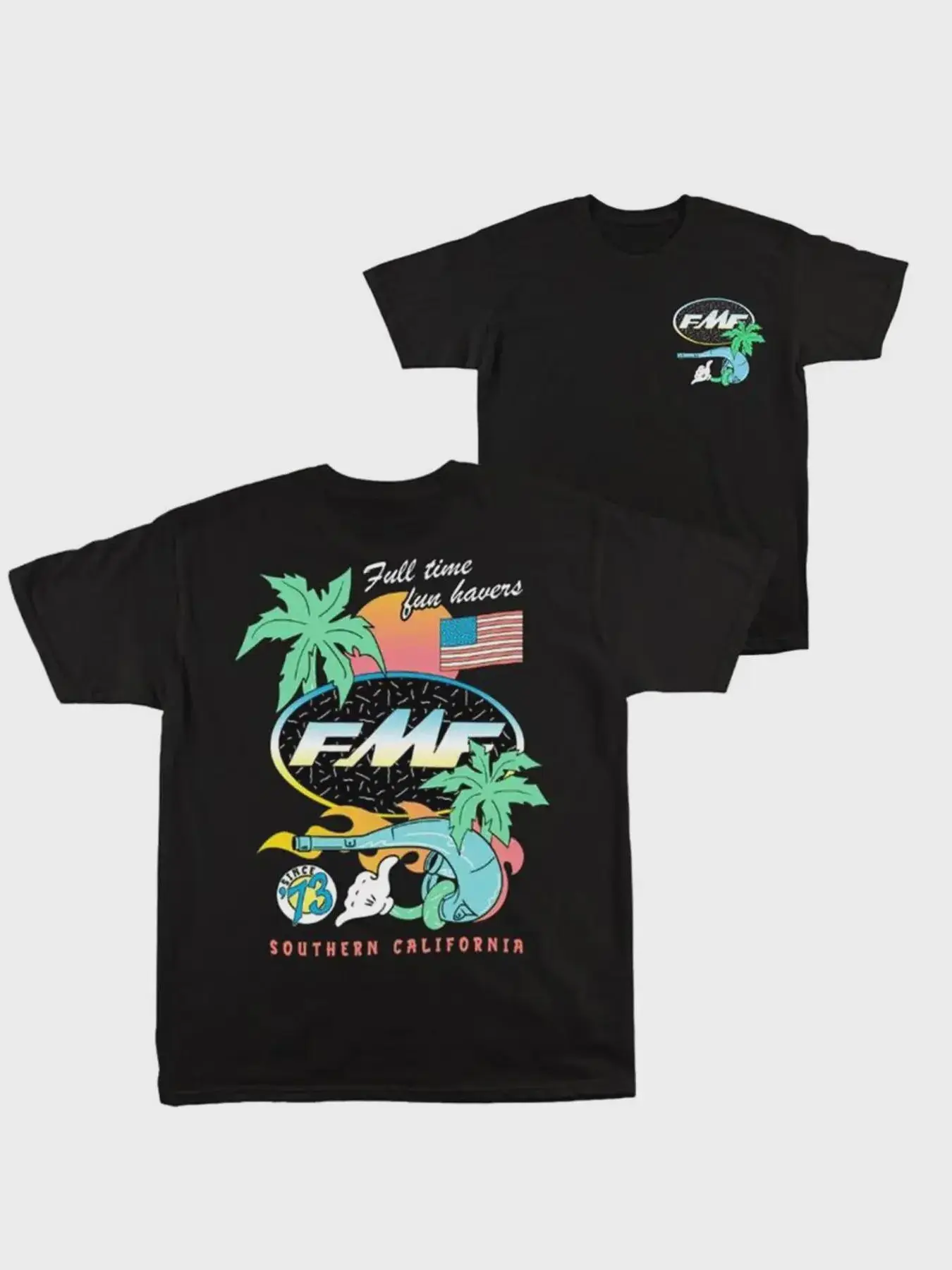 Men's SoCal Motocross Graphic T-Shirt, Vintage Washed Heavyweight Cotton Fabric, Unisex Oversized Streetwear Top with Front & Back Print, Tshirt, Classic, Shortsleeve, Loose, Soft, Vibe, Tropical, Flag, Outdoor, Retro, Dual Print, Dual Prints
