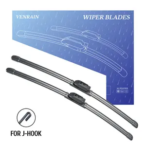 VENRAIN All-Season Windshield Wiper Blades for J-Hook Wiper Arm - Zero Noise Zero Streaks - Fit for Toyota, Honda, Ford, Nissan, Chevy, BMW & More