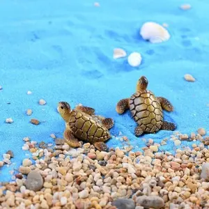 8/6/4/2-Pack Miniature Sea Turtles For Aquariums - Charming Resin Ornaments, Ideal Fish Tank Decor Accessories