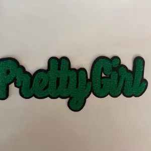 Pretty girl chenille large iron on patch