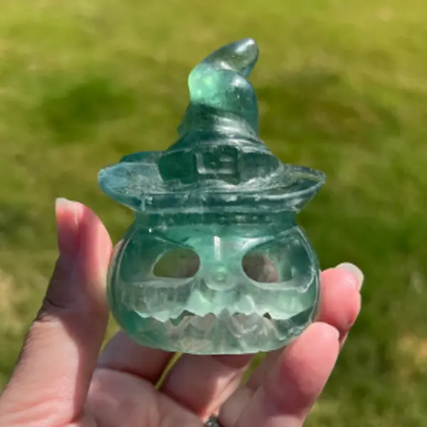 Green Fluorite Pumpkin