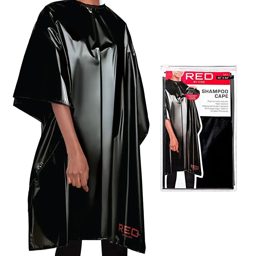 RED by KISS Shampoo Soft Vinyl Cape - Black RED by KISS Shampoo Soft Vinyl Cape - Black