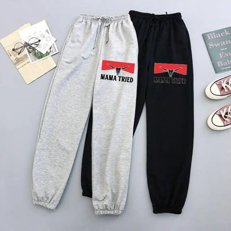 Country Roads Mama Tried Joggers, 70s Style Sweatpants, Cozy Mama Tried Graphic Joggers, Western Sweatpants, Funny Gift Idea, Country Soul Sweatpants, Retro Lettered Lounge Pants