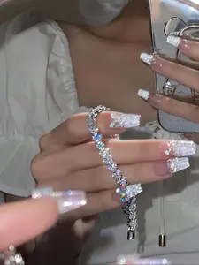 Rhinestone Decorated Bracelet, Fashionable Jewelry for Women & Girls, Trendy All-match & Exquisite Jewelry for Birthday Gift, Rhinestone Bangle Bracelet, Trendy Bangles, Stackable Bracelet