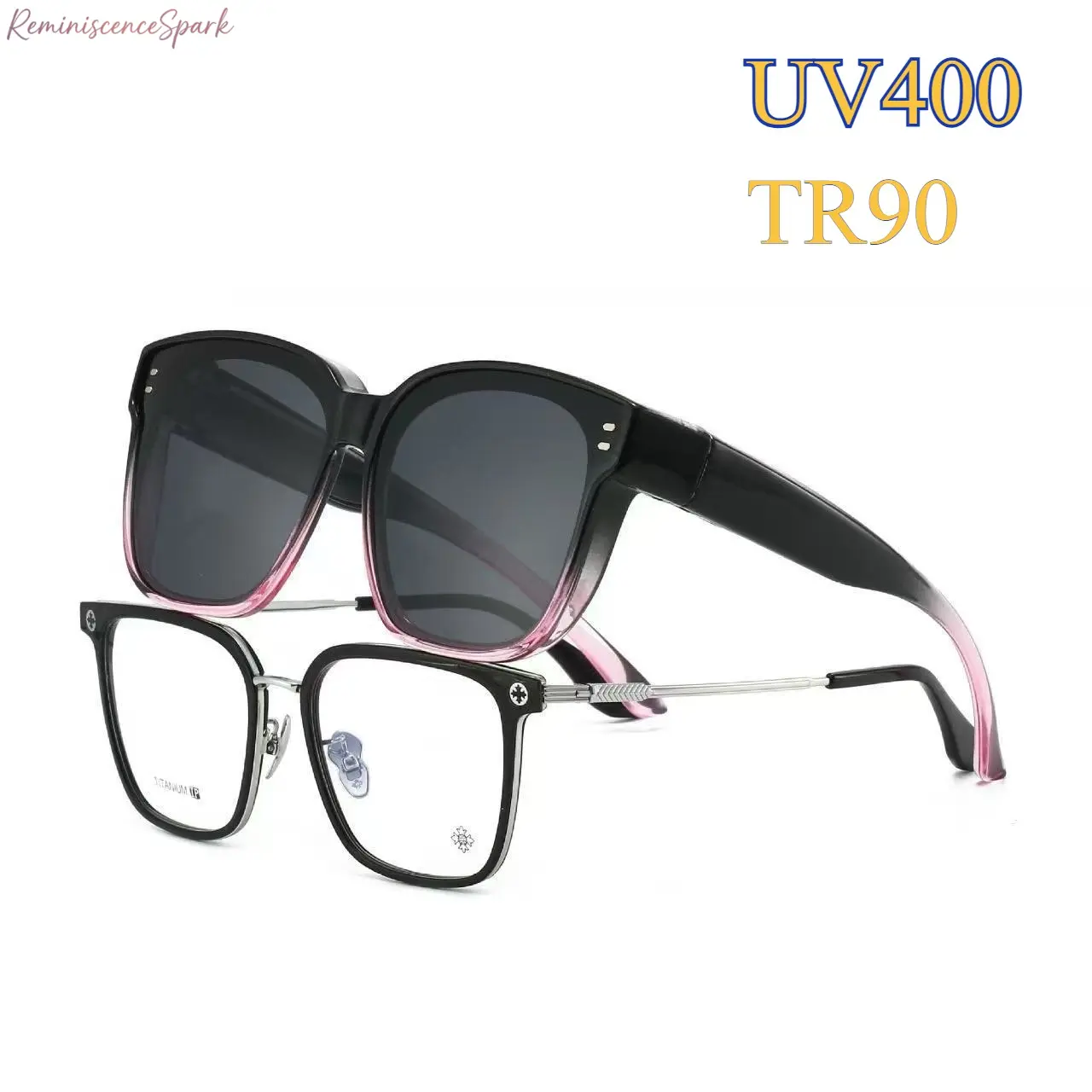 Unisex Women's TR90 Polarized Fit Over Sunglasses - 1/2-Pack, UV400 Protection, Square Oversized 2-in-1 Shades for Driving, All-Season Outdoor Wear, Women's Sunglasses