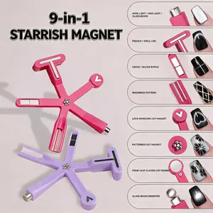 2026 New Five-Pointed Star Glass Bead Nail Art, Cat Eye Special Cross 9-In-One Magnet, Strong Fancy Multifunctional Magnet