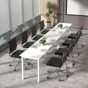 Okeysen Conference Room Table Set of 2, Modern Office Meeting Table, Rectangle Meeting Seminar Desk for Boardroom, Long Business Tables (White, 55.12"x23.62"x29.53")