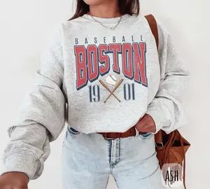[SALE UP TO 50%] Vintage Boston Baseball Sweatshirt � Retro Boston Baseball Crewneck Gear, BoSox Fan Merch Tee, BeanTown Baseball Style for Men & Women