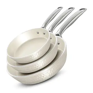 Gotham Steel Hammered Frying Pan Set 3-Piece Fry Pans 8” 10” & 12”
