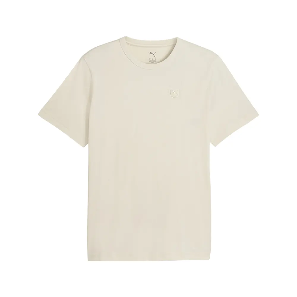 PUMA Mens Elevated Essentials Crew Neck Short Sleeve Casual Tops Casual - Off White