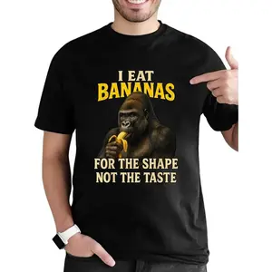 100% Cotton I Eat Bananas For The Shape Not The Taste Adult Humor Meme T-Shirt