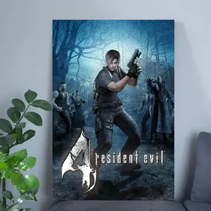 Resident Evil 4 Game Poster, RE4 Leon Kennedy Albert Wesker Ada Wong Poster, Resident Evil Video Game Posters (No Frame)