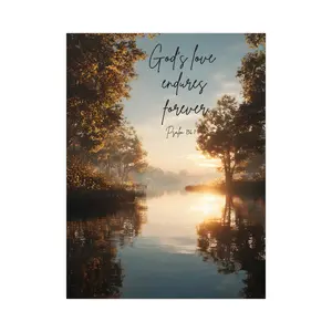 Inspirational Matte Poster – God's Love Endures Forever, Wall Art, Home Decor, Christian Gift, Faith-Based Decoration, Uplifting Art