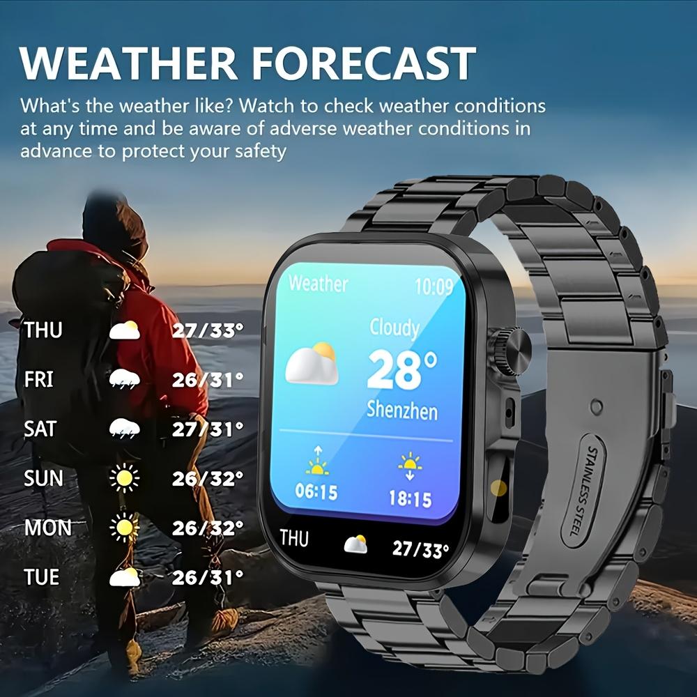2026 New HD Full-Touch Smartwatch for Men and Women - Wireless Calling/Texting/Multiple Sports Modes/Remote Camera Control/Fitness Tracker/Outdoor LED Lighting, Compatible with Android and iPhone, USB Charging, Alloy Case/Silicone Strap/Metal Strap