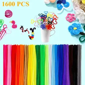 1600 Pcs Pipe Cleaners Craft Kit,Chenille Stems for DIY Arts and Crafts,Bulk Supply for School & Home Projects