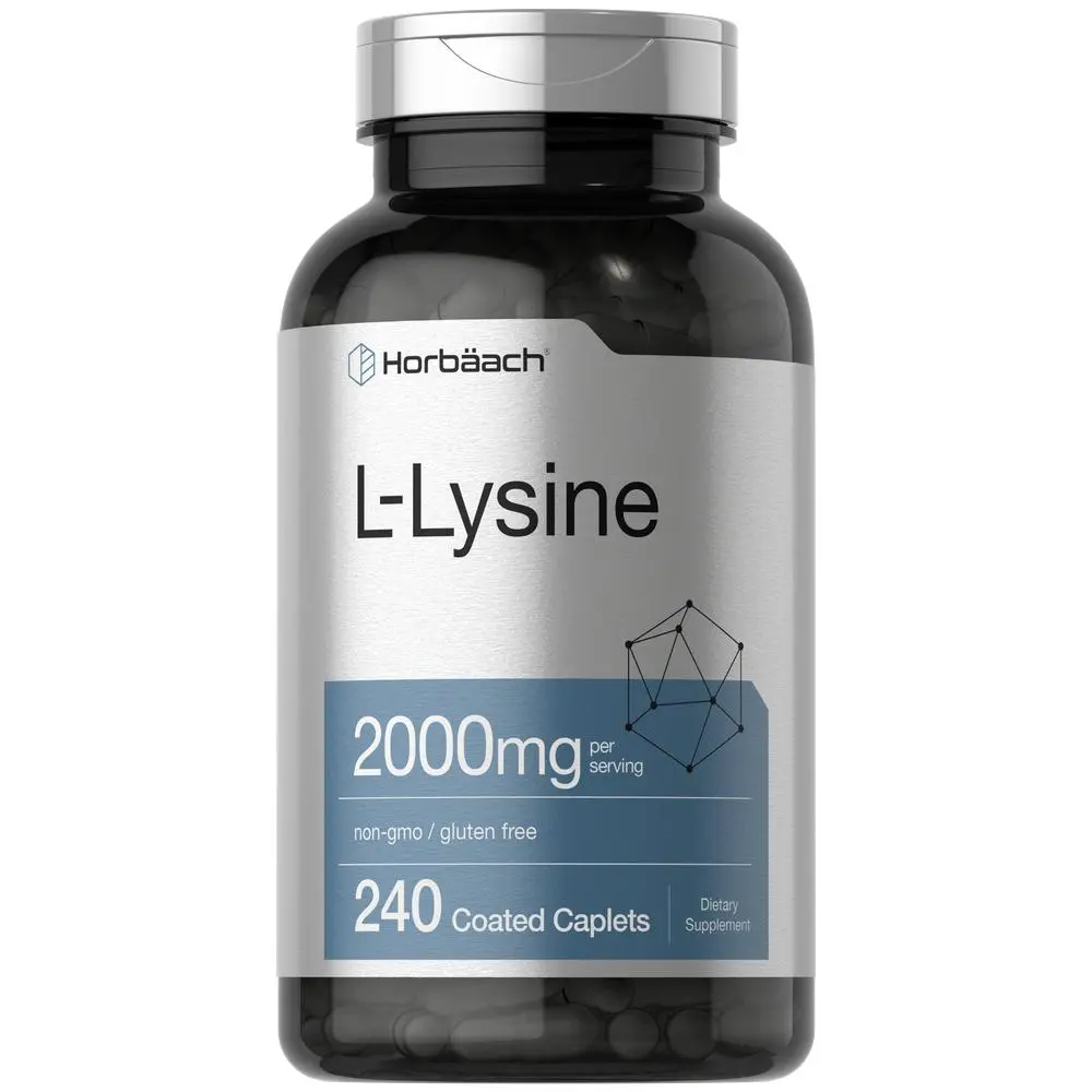 Horbäach L-Lysine | 2000mg | 240 Caplets | Vegetarian, Non-GMO, and Gluten Free Supplement Horbäach L-Lysine | 2000mg | 240 Caplets | Vegetarian, Non-GMO, and Gluten Free Supplement