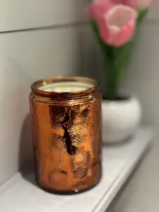 9-ounce reusable, glass-decorated gift scented candle