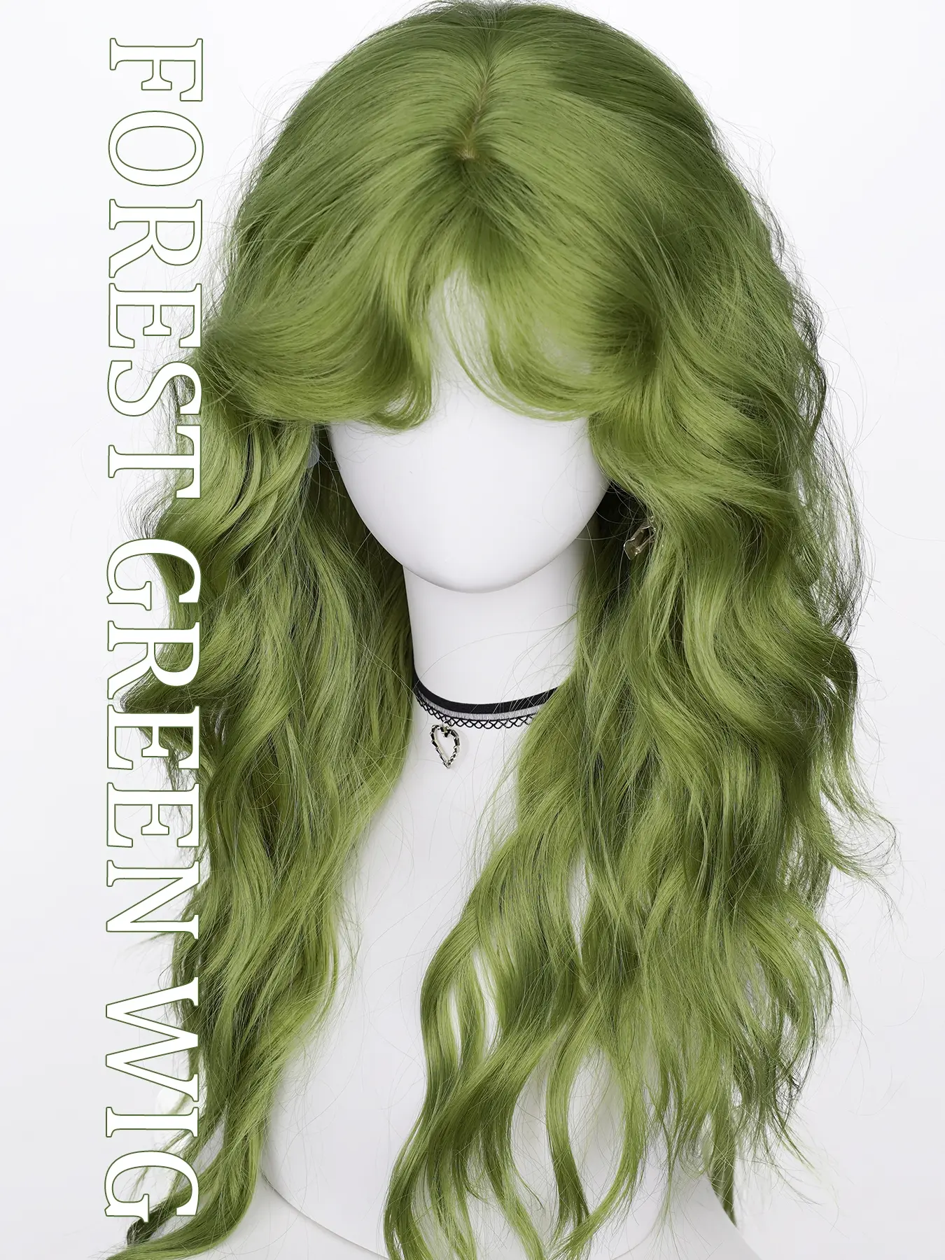 NEW ! Women Long 28 Inch Wig Curly Green MORICA Mint Green Wigs for Women Long Middle Part Wavy Wig  main image 2