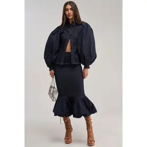 LET'S CHANGE IT UP DENIM MIDI SKIRT