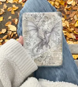Romantasy Dragon Bookish Kindle Insert for Clear Case – Aesthetic Book Lover Decor | Cozy Reading Accessory