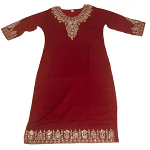 3-Piece  Soft Silk Kurtha  with Beautiful Plazo Pant and Sequin Worked Dupatta Necklace Design Womenswear Aesthetic