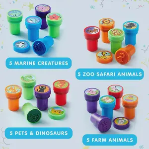Joyfy 50 Pcs Self-Ink Stamps for Kids - Assorted Designs for Birthday, Christmas, Halloween & Party Gifts - Vibrant Colors for Creative Fun & Imagination