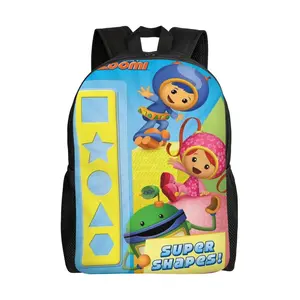 Umizoomi Team waterproof backpack — student school bag for travel, 17-inch laptop bag for boys and girls students